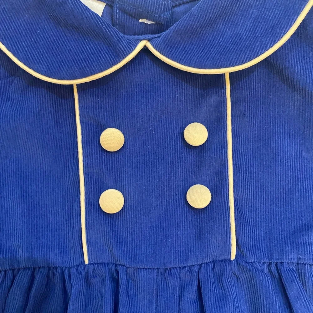 NWT Baby Blessings Royal Blue Corduroy Classic Nathan Romper Jumpsuit boys 24M